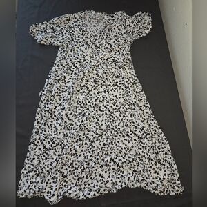 Floral Black and White Dress